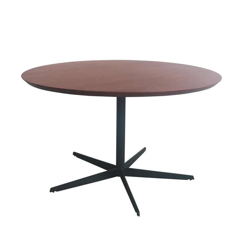 Ronde Eettafel met Schuine Rand - Walnoot - Ø125cm