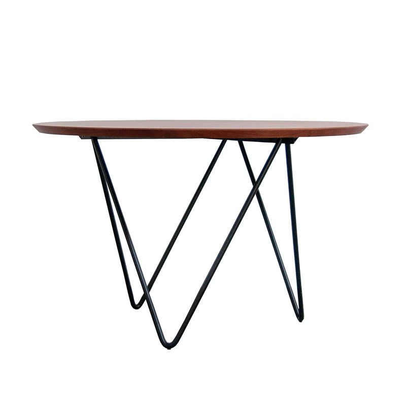 Ronde Eettafel met Schuine Rand - Walnoot - Ø125cm