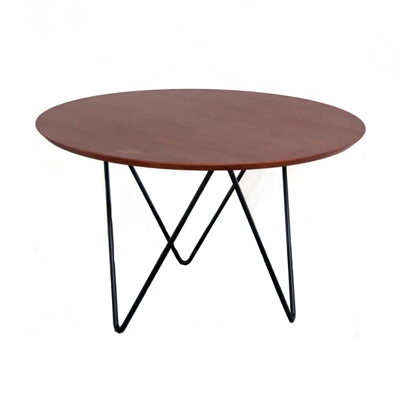 Ronde Eettafel met Schuine Rand - Walnoot - Ø125cm