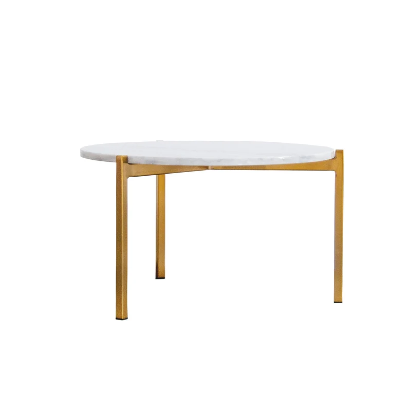 Marmeren Salontafel - Leonard - Wit Marmer - Ø58cm