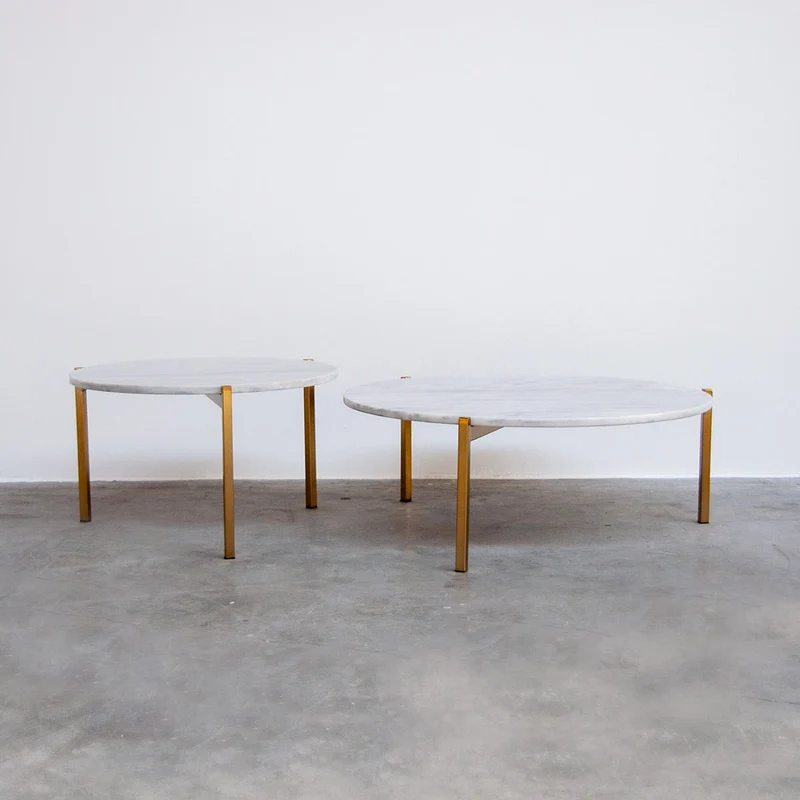 Marmeren Salontafel - Leonard - Wit Marmer - Ø58cm