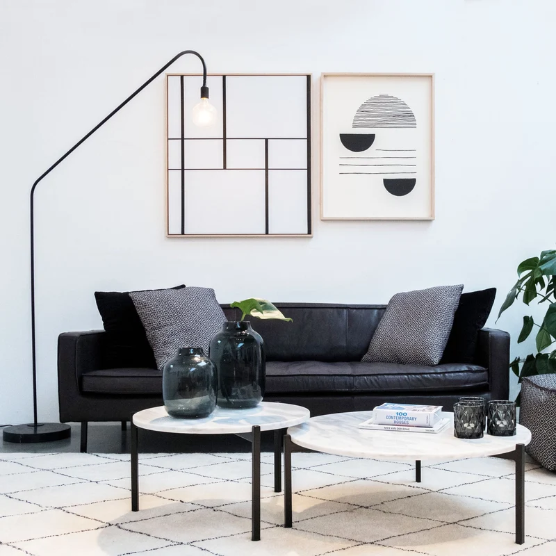 Marmeren Salontafel - Leonard - Wit Marmer - Ø58cm