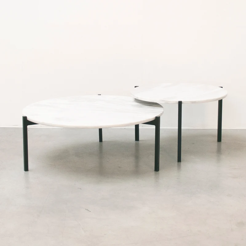 Marmeren Salontafel - Leonard - Wit Marmer - Ø58cm