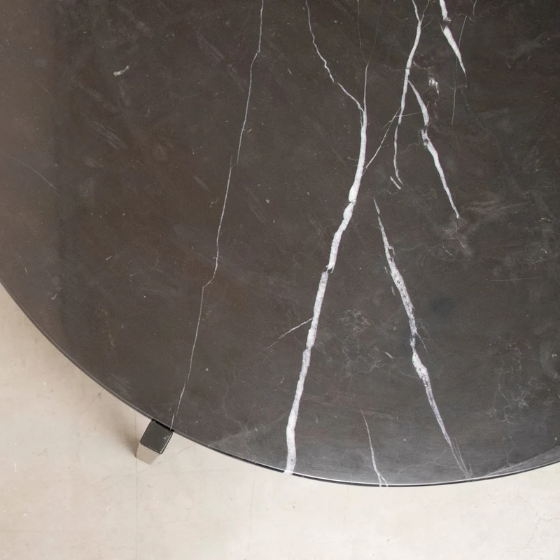 Marmeren Salontafel - Leonard - Zwart Marmer - Ø58cm