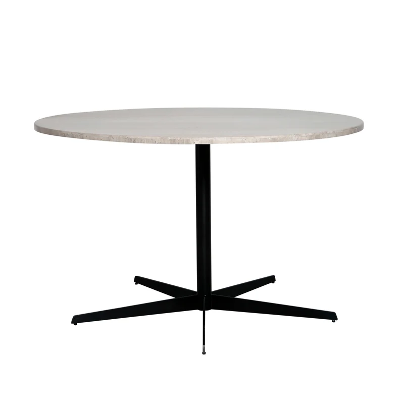 Ronde eettafel met Marmeren Blad - Beige marmer - Ø125cm