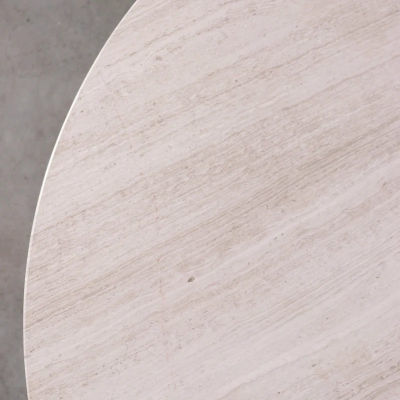Ronde eettafel met Marmeren Blad - Beige marmer - Ø125cm