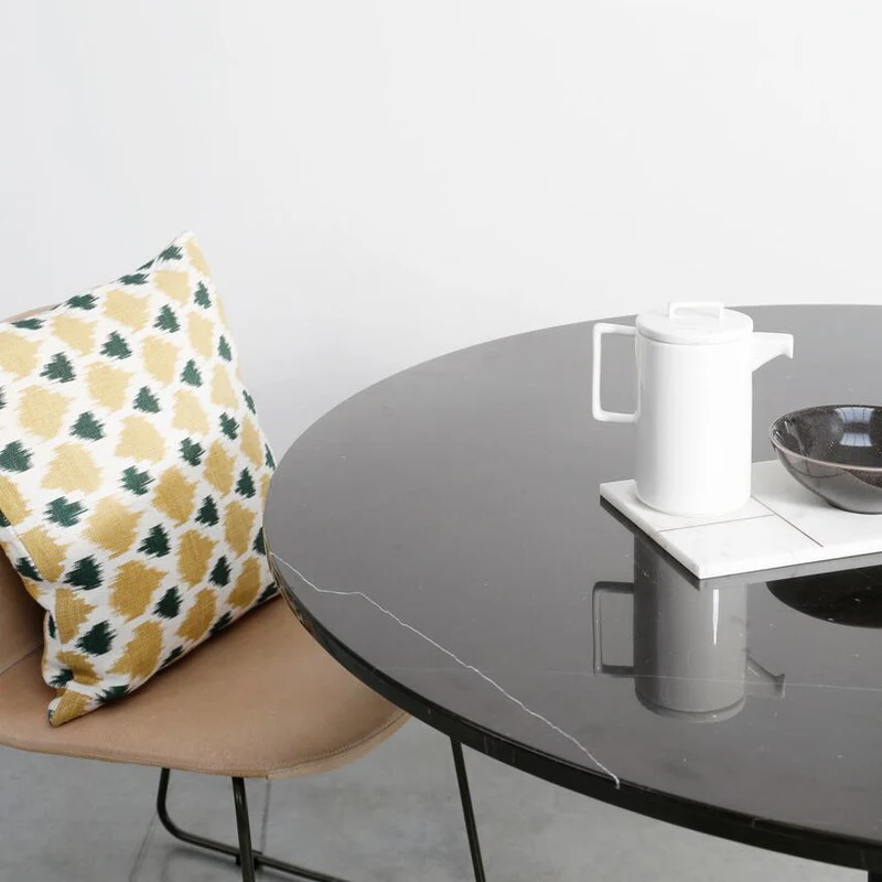Ronde eettafel met Marmeren Blad - Harris - Zwart - Ø125cm