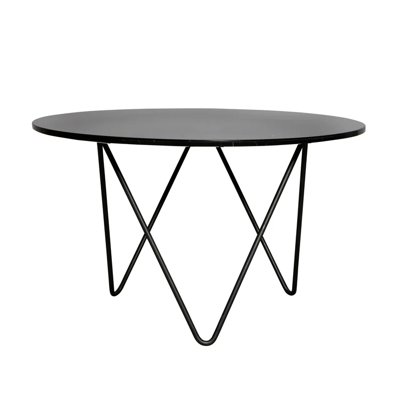 Ronde eettafel met Marmeren Blad - Harris - Zwart - Ø125cm