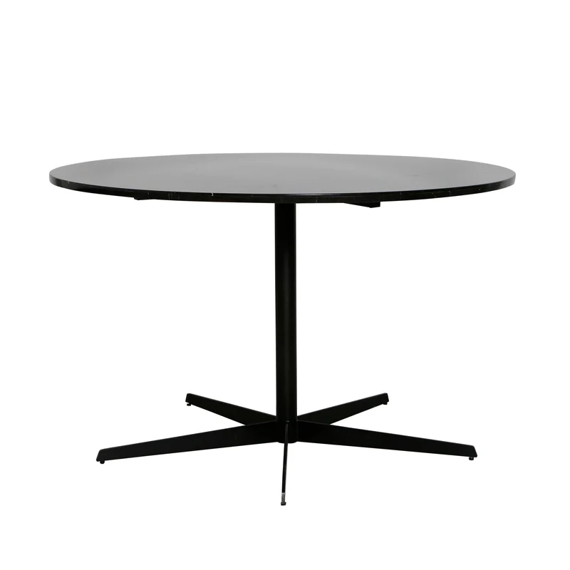 Ronde eettafel met Marmeren Blad - Harris - Zwart - Ø125cm