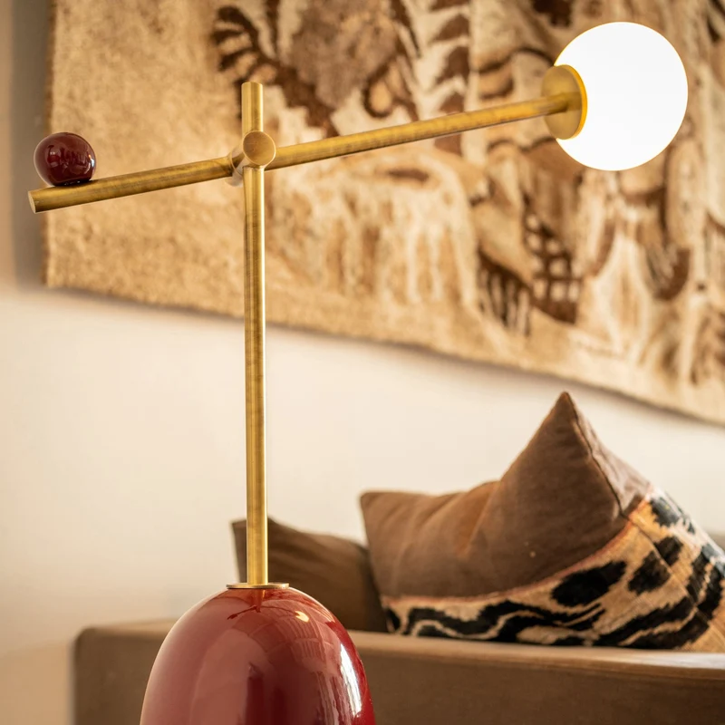 Table Lamp PINS Dark Red by La Récréation for Marioni