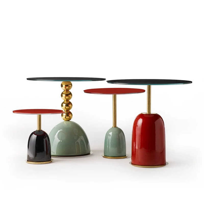 Side Table PINS Celadon and Red by La Récréation for Marioni