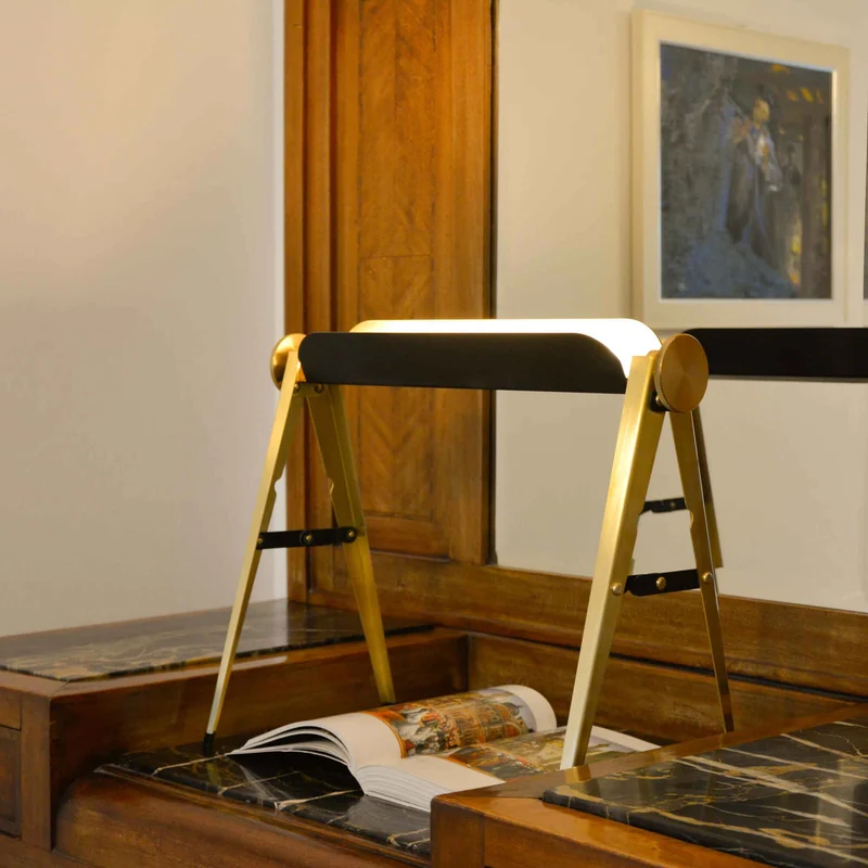 Brass Table Lamp CAVALLETTO by Hi.Project for Brillamenti