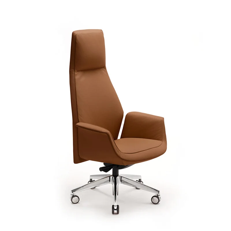 High Back Swivel Chair with Wheels DOWNTOWN PRESIDENT by Jean-Marie Massaud for Poltrona Frau