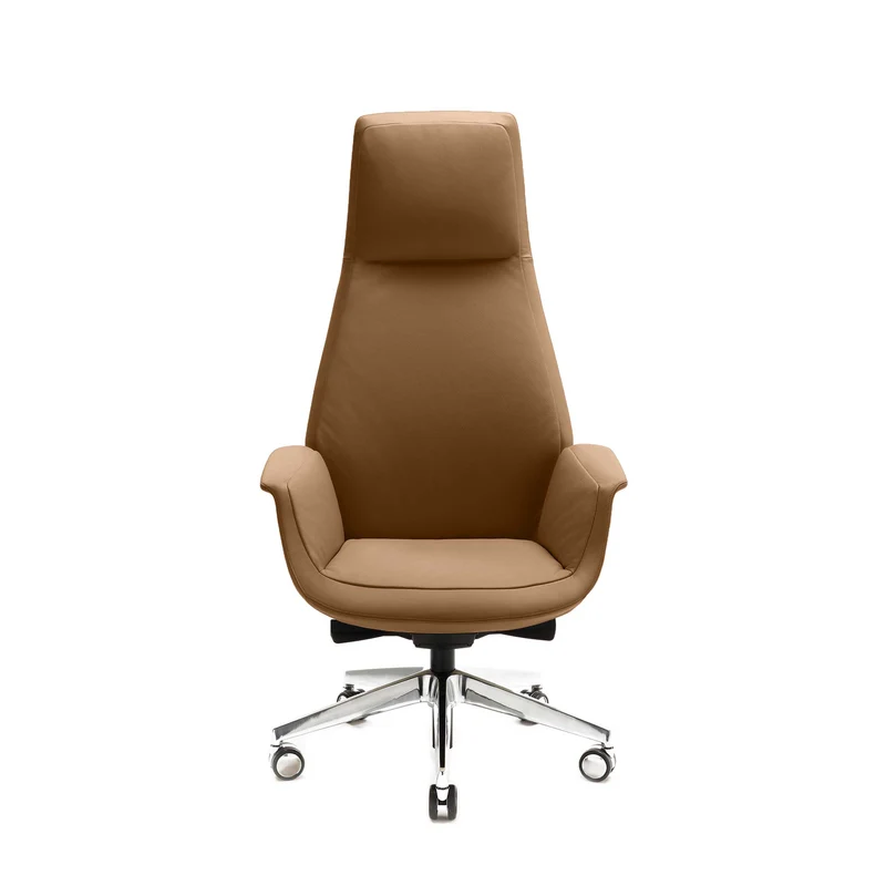 High Back Swivel Chair with Wheels DOWNTOWN PRESIDENT by Jean-Marie Massaud for Poltrona Frau