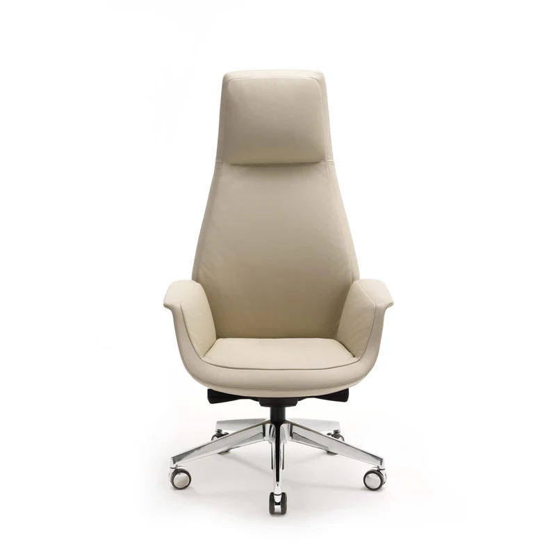 High Back Swivel Chair with Wheels DOWNTOWN PRESIDENT by Jean-Marie Massaud for Poltrona Frau