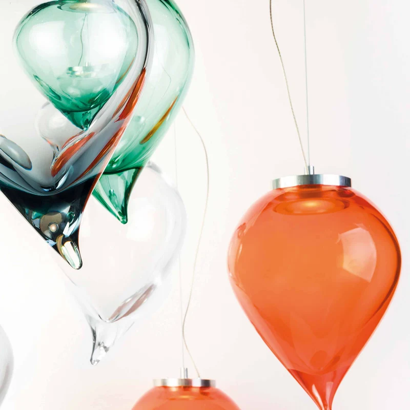 Murano Glass Suspension Lamp FLIK by Karim Rashid for Purho
