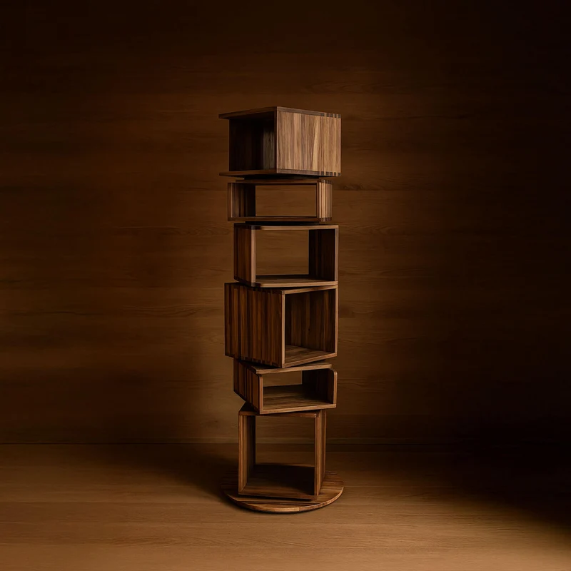 Wood Bookcase STEP BY STEP by Giuliano Cappelletti for Riva 1920