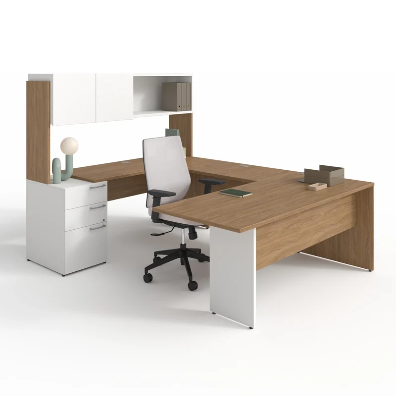 Bureau en U réversible avec étagère Concept C.A.