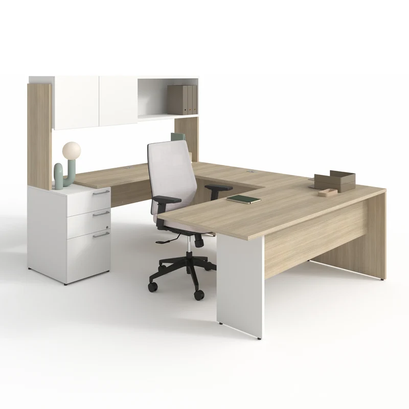 Bureau en U réversible avec étagère Concept C.A.