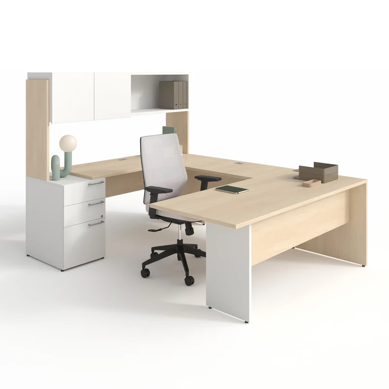 Bureau en U réversible avec étagère Concept C.A.