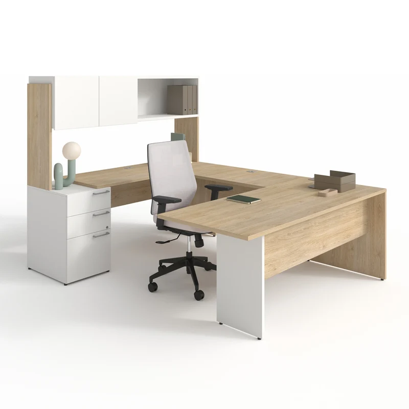 Bureau en U réversible avec étagère Concept C.A.