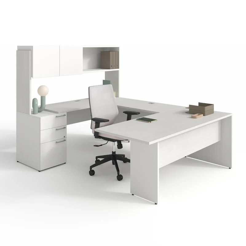 Bureau en U réversible avec étagère Concept C.A.