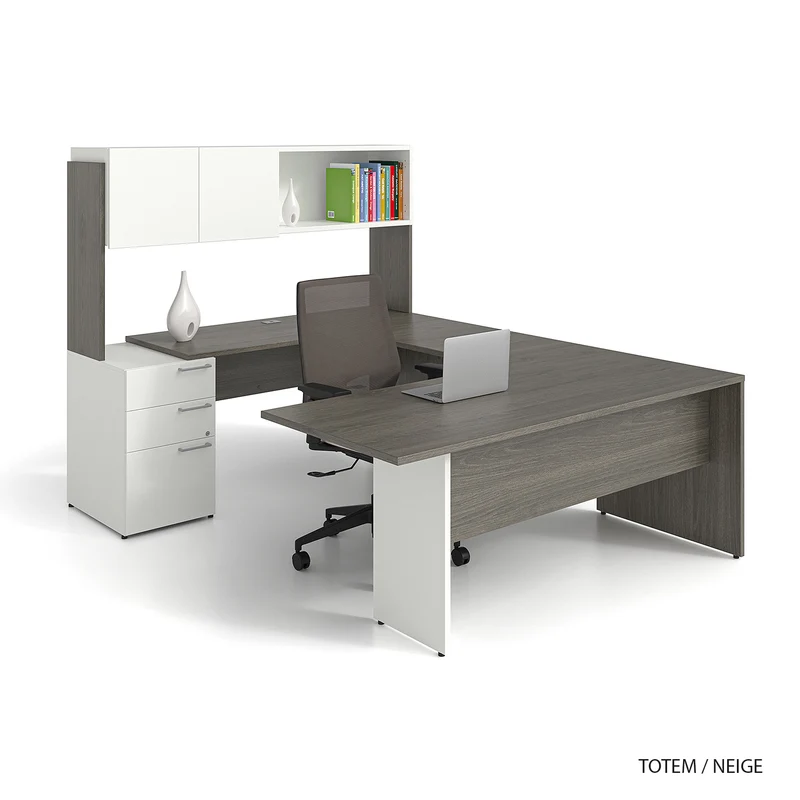 Bureau en U réversible avec étagère Concept C.A.