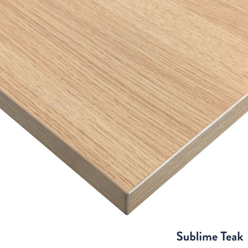 Desky L-Shape Curved Laminate Sit Stand Desk
