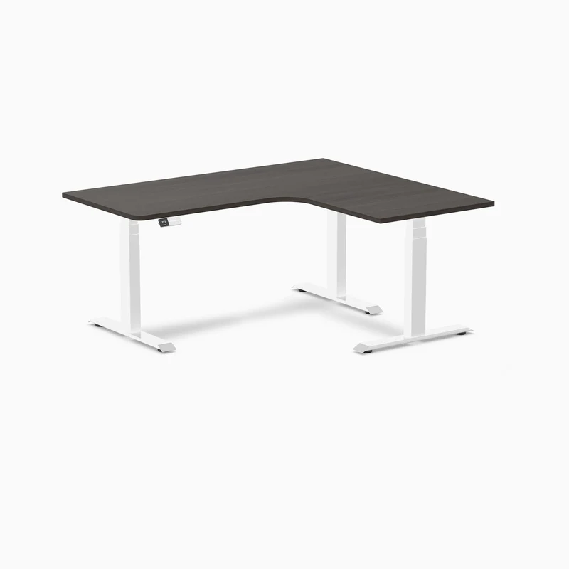 Desky L-Shape Curved Laminate Sit Stand Desk