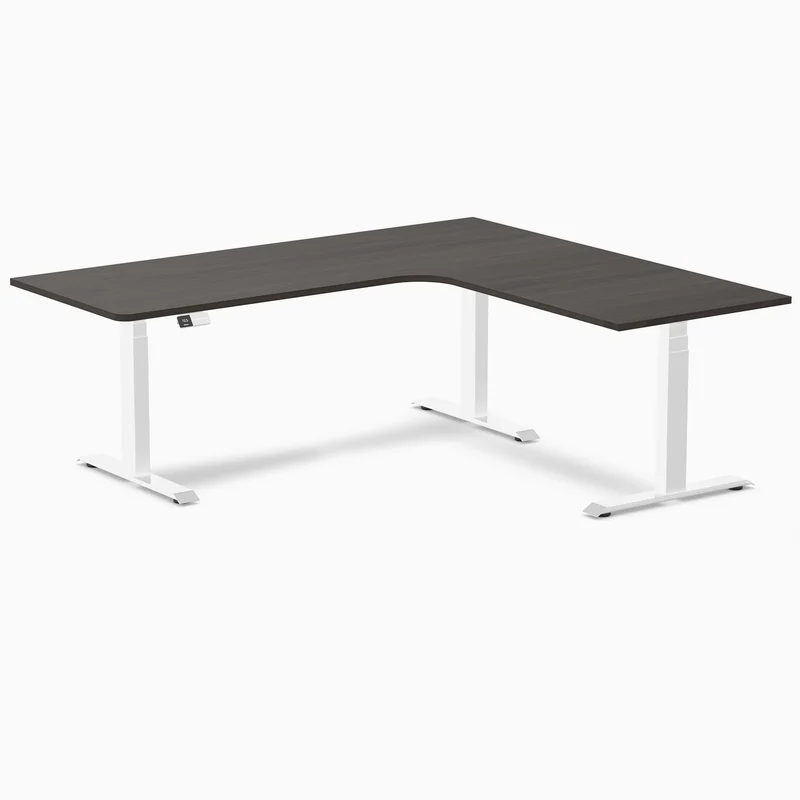 Desky L-Shape Curved Laminate Sit Stand Desk