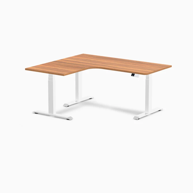 Desky L-Shape Curved Laminate Sit Stand Desk