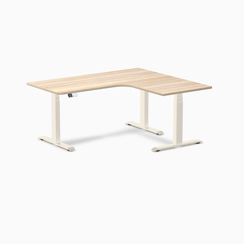Desky L-Shape Curved Laminate Sit Stand Desk