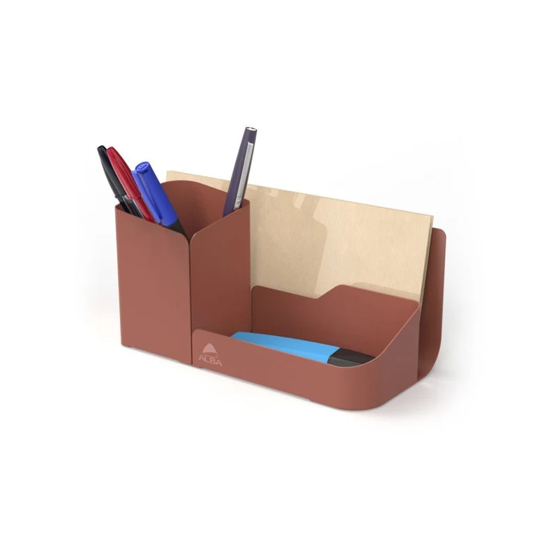 Organisateur Bureau 3 Compartiments - Métal Terracotta