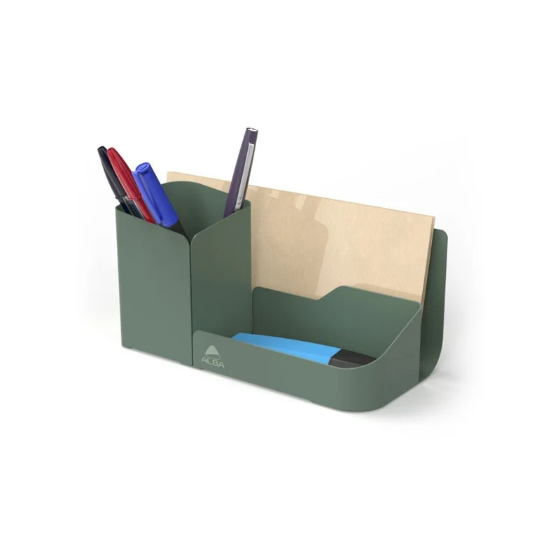 Organisateur Bureau 3 Compartiments - Métal Vert