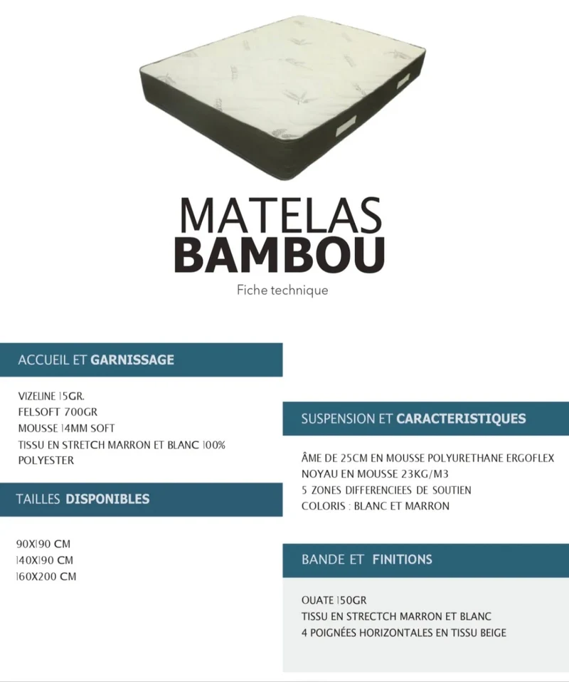 Matelas BAMBOU 25cm
