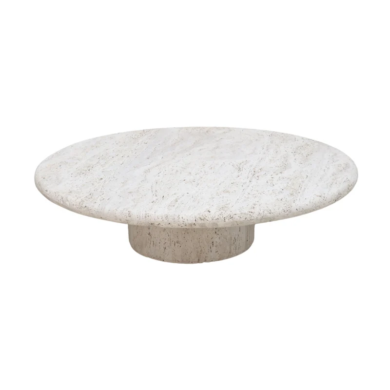 Salontafel - Redon - Travertin - 80 cm - Halfgevuld travertijn