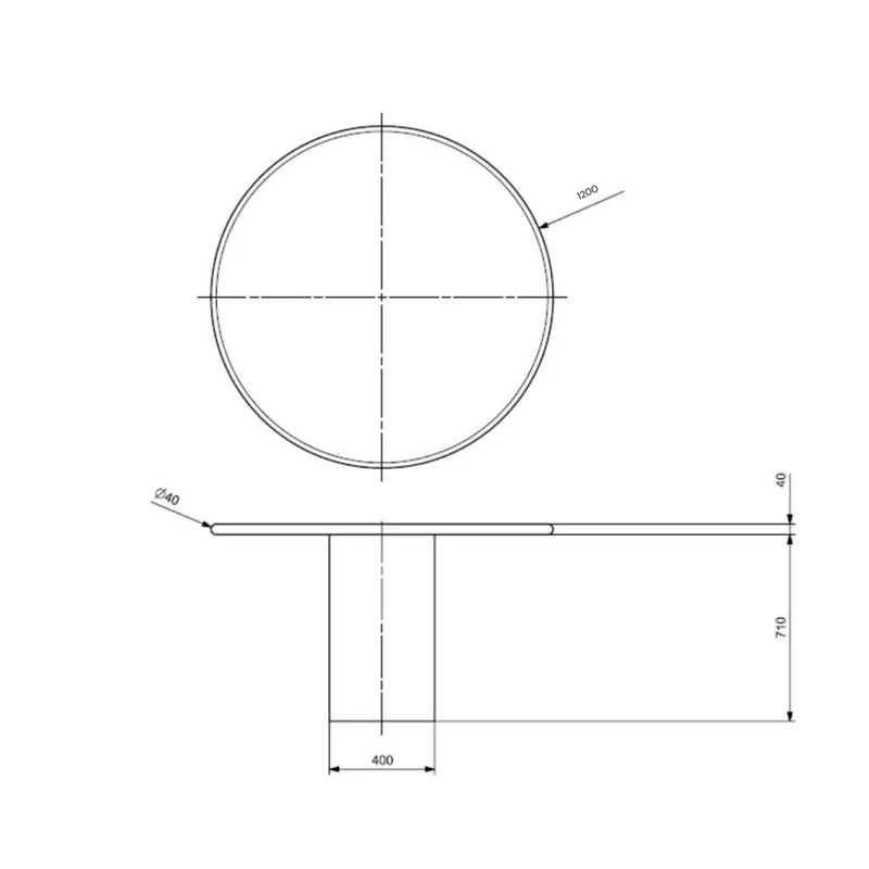 Ronde Eettafel - Obi - Betonlook - StoneSkin - 120 cm