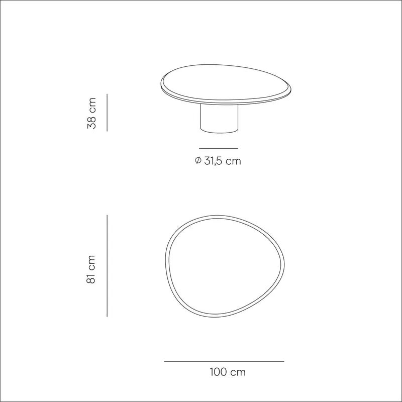 Ovalen Microskin salontafel - Reef - Latte