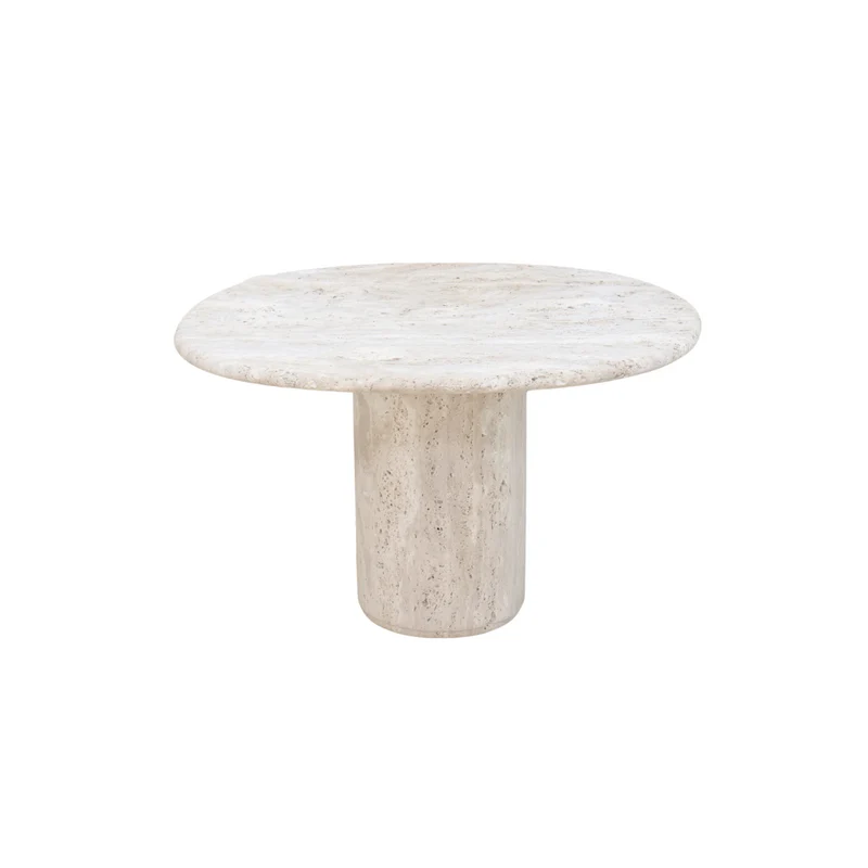 Canberra - Organische Bijzettafel - Wit Travertin