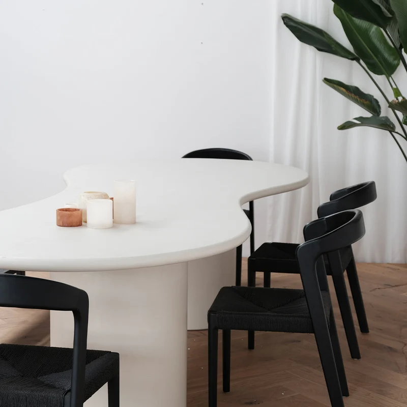 Trio organische microskin eettafel