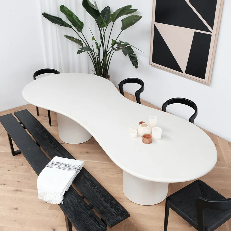 Trio organische microskin eettafel