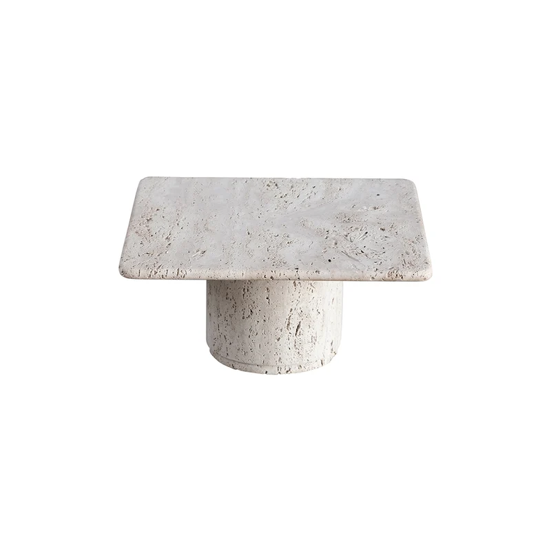 Salontafel vierkant - Lyon - Low - Wit Travertin