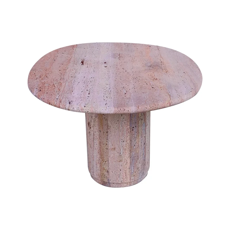 Canberra - Organische Bijzettafel - Rood Travertijn
