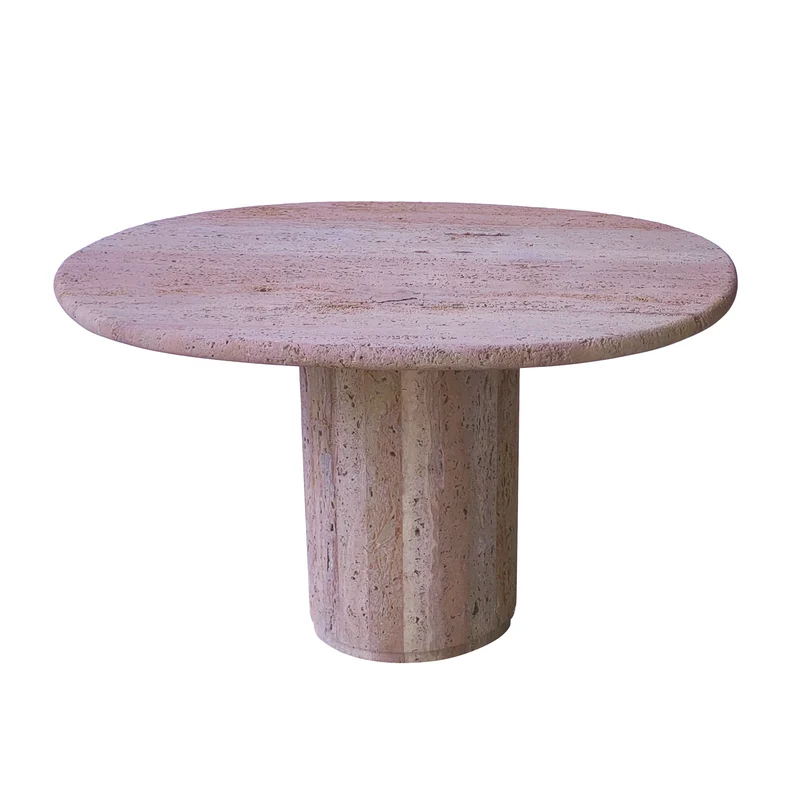Canberra - Organische Bijzettafel - Rood Travertijn
