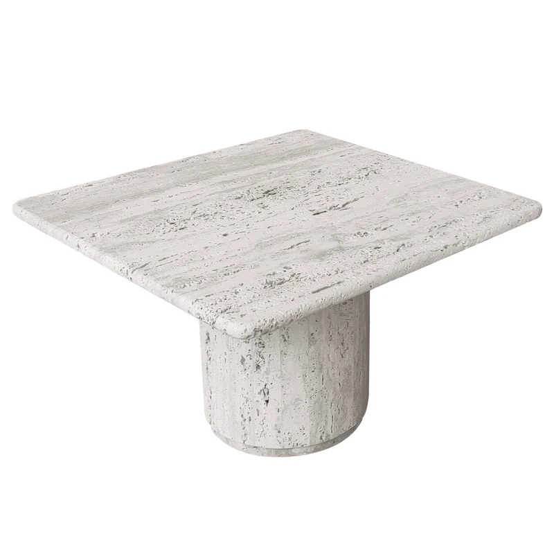Salontafel vierkant - Lyon - Mid - Wit Travertin