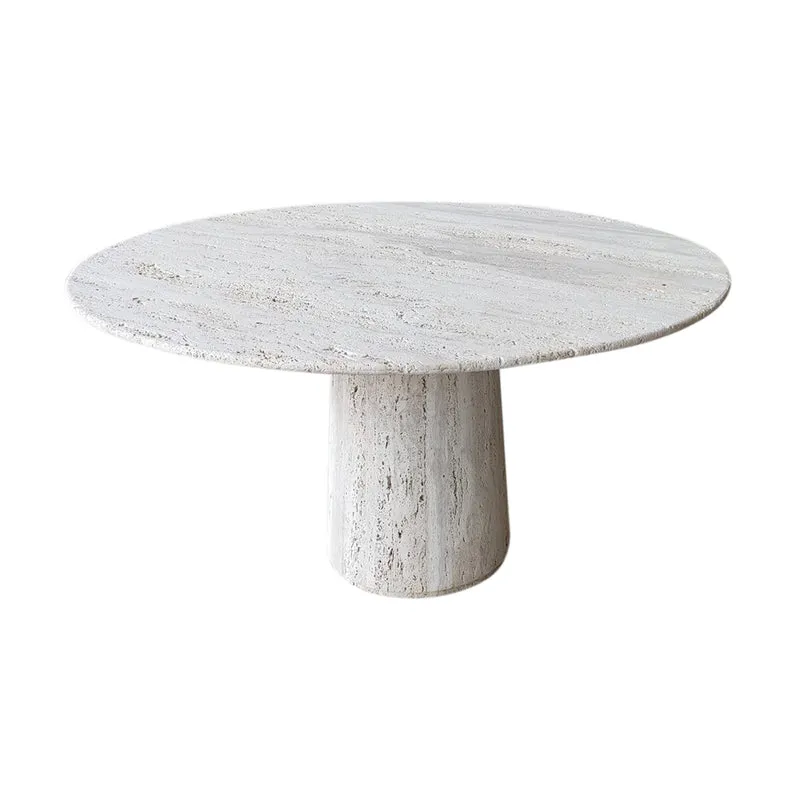 Legna - Ronde Eettafel - Travertin - Wit
