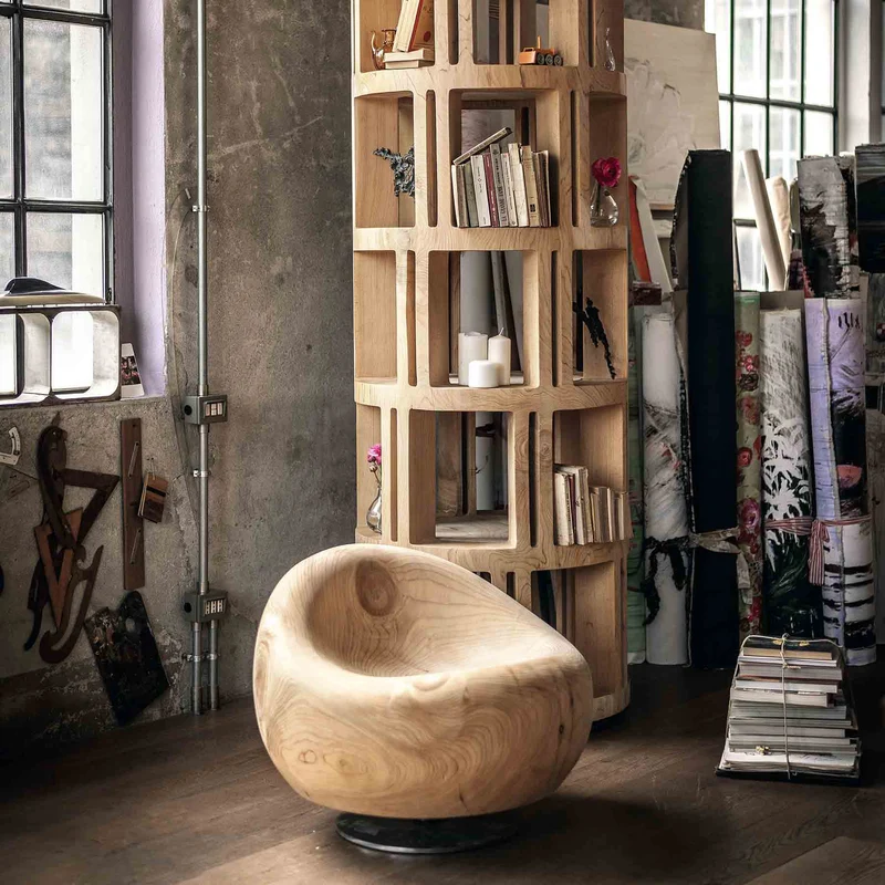 Wood Bookcase TORRE LIGNEA by Michele De Lucchi for Riva 1920