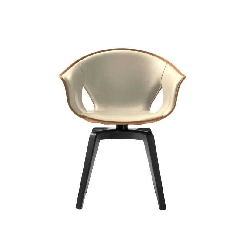 Leather Swivel Chair GINGER by Roberto Lazzeroni for Poltrona Frau
