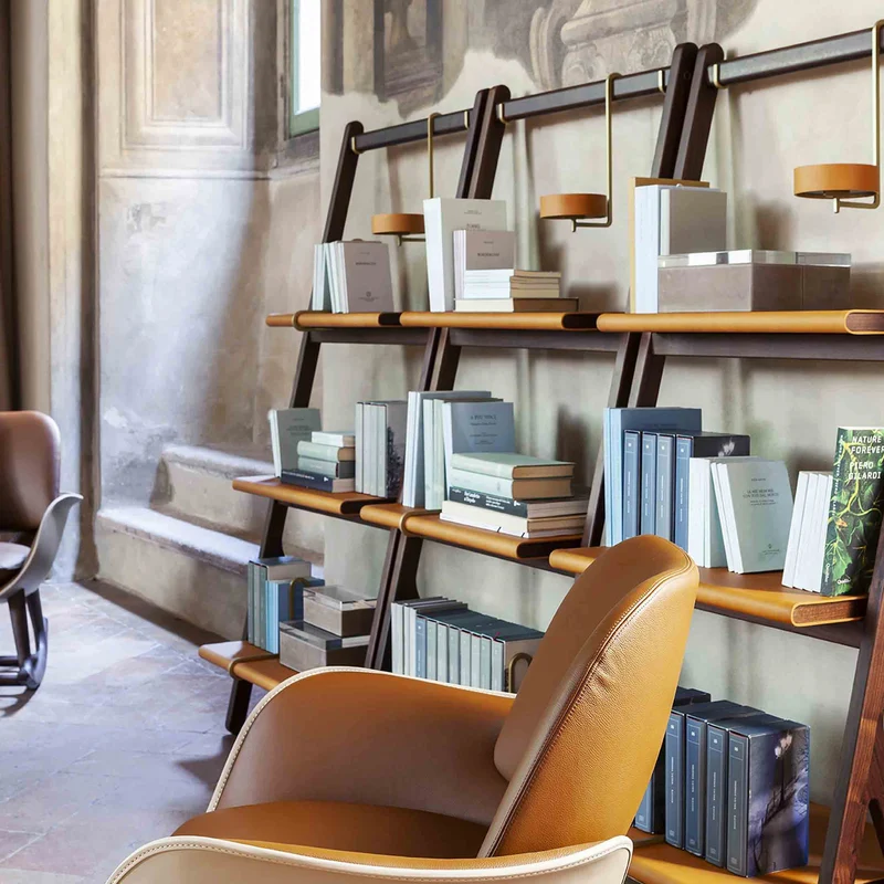 Leather Bookcase REN by Neri&Hu for Poltrona Frau
