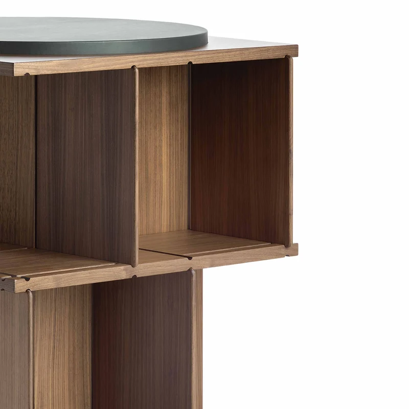 Revolving Wood Bookcase TURNER by Gianfranco Frattini for Poltrona Frau